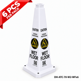 28Inch White WET FLOOR Safety Caution Cone - 6PCS