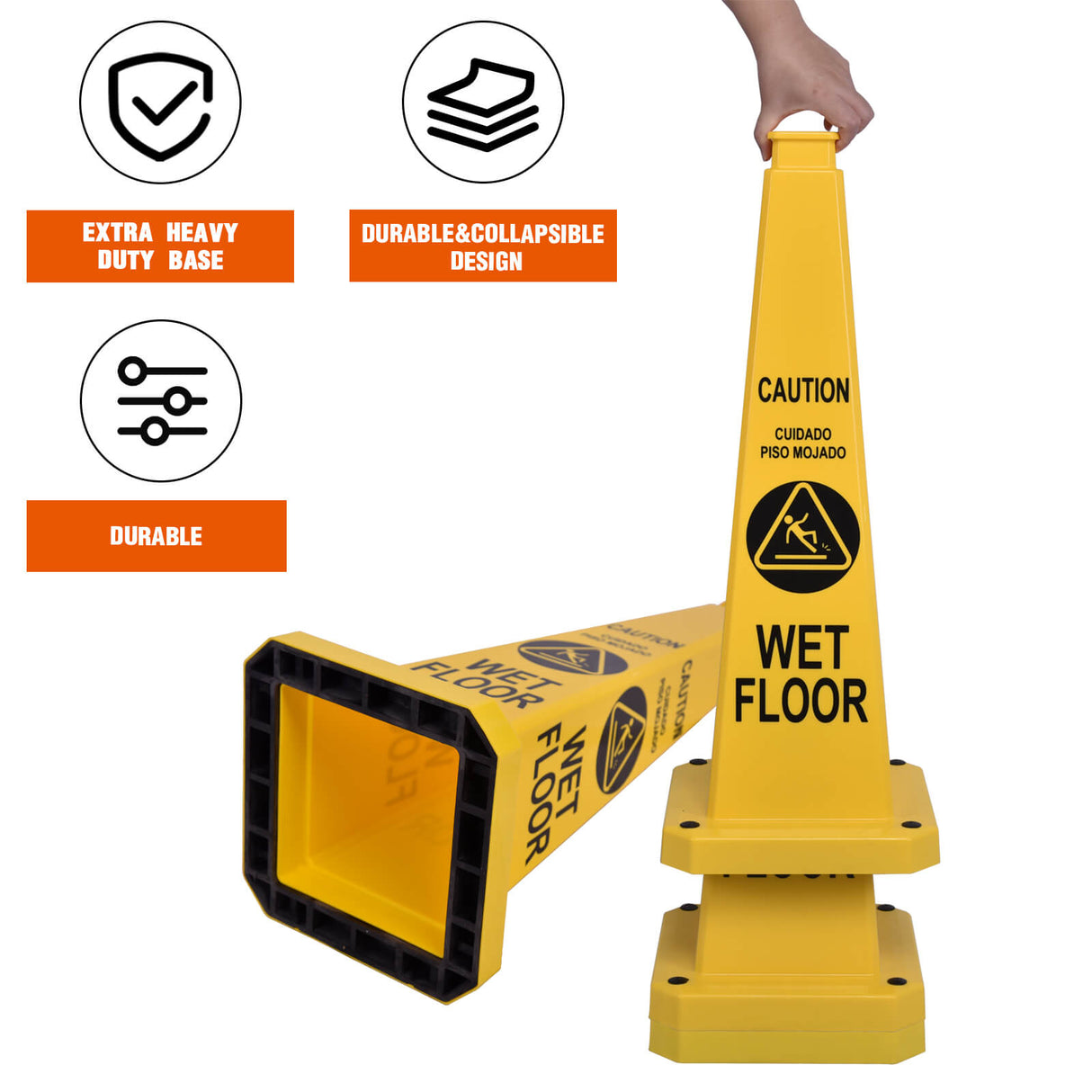 28Inch Safety Caution Cone with Handle