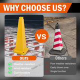28/36Inch 4-Sided Message Cone, No Printing 6PCS
