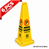 Yellow 28Inch Reserved Parking DIY Sticker Safety Caution Cone - 6PCS