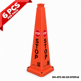 36Inch Orange STOP Safety Caution Cone - 6PCS