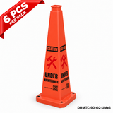 36Inch Orange UNDER MAINTENANCE Safety Caution Cone - 6PCS
