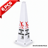 36Inch White POSSIBLE ICY CONDITIONS Safety Caution Cone - 6PCS