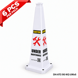 36Inch White UNDER MAINTENANCE Safety Caution Cone - 6PCS