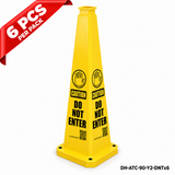 36Inch Yellow DO NOT ENTER Safety Caution Cone - 6PCS