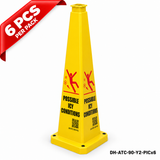 36Inch Yellow POSSIBLE ICY CONDITIONS Safety Caution Cone - 6PCS