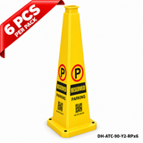 36Inch Yellow RESERVED PARKING Safety Caution Cone - 6PCS