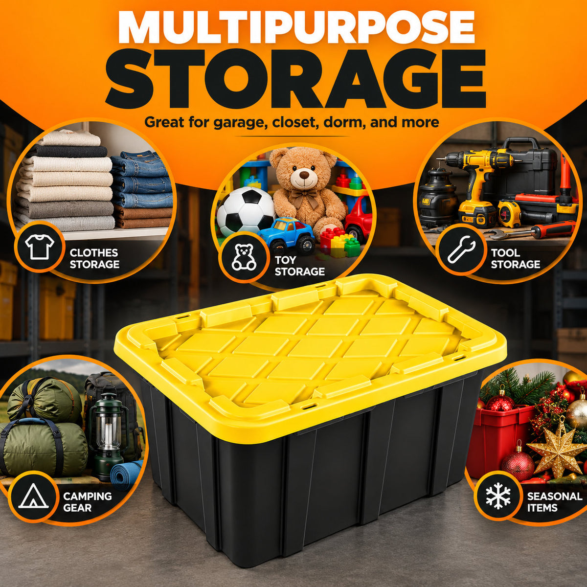 4PCS Storage Bins with Lids