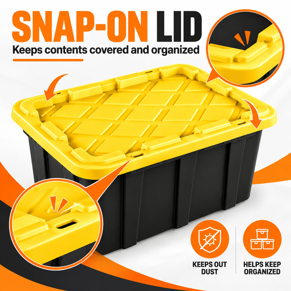 4PCS Storage Bins with Lids