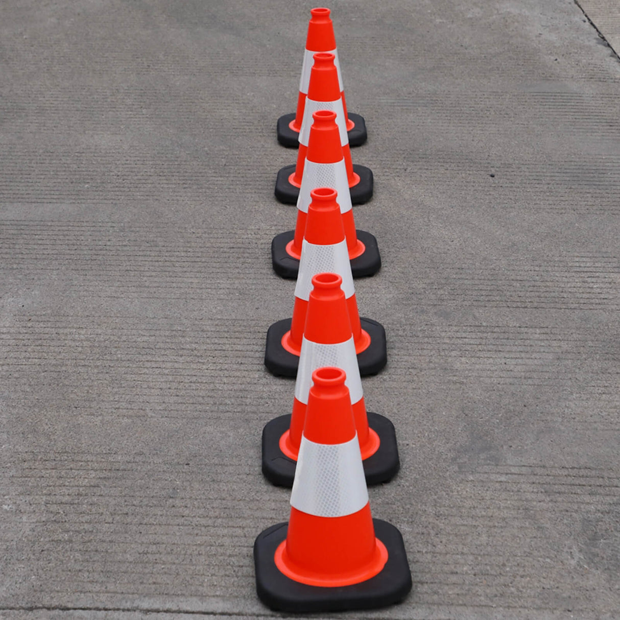Heavy-Duty Traffic Cones 12/18/28/36 Inch, PVC Safety Cone with Reflective Stripe