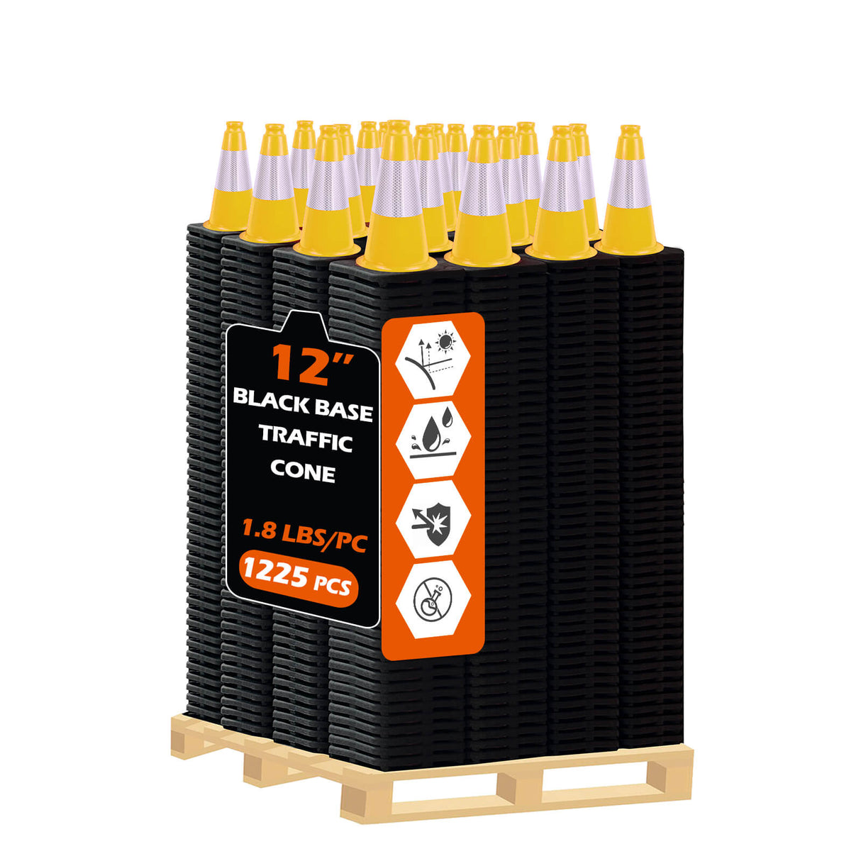 Light Weight Black Base Economy Traffic Cones