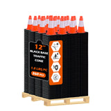 Heavy-Duty Traffic Cones 12/18/28/36 Inch, PVC Safety Cone with Reflective Stripe