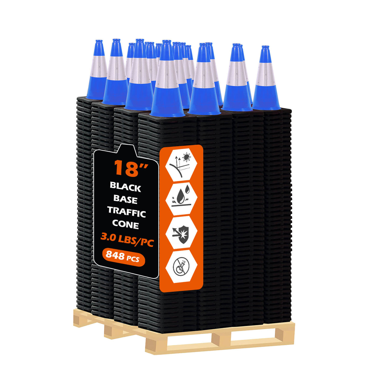 Light Weight Black Base Economy Traffic Cones