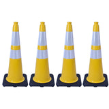 Heavy-Duty Traffic Cones 12/18/28/36 Inch, PVC Safety Cone with Reflective Stripe