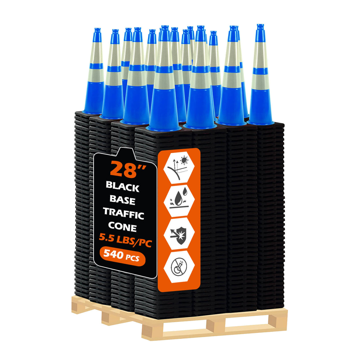 Light Weight Black Base Economy Traffic Cones