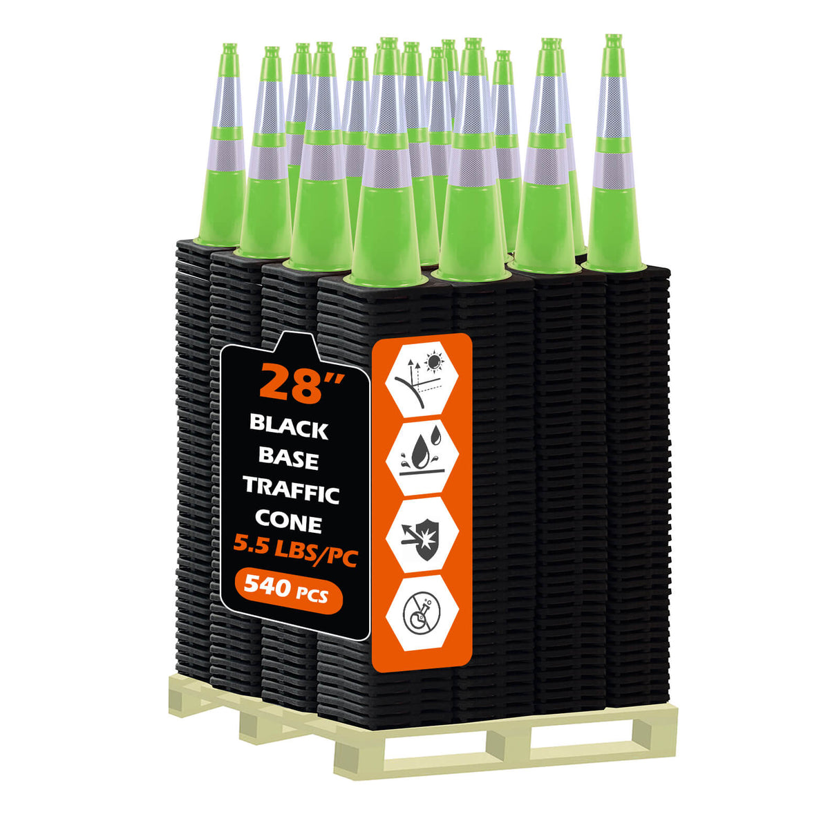 Light Weight Black Base Economy Traffic Cones