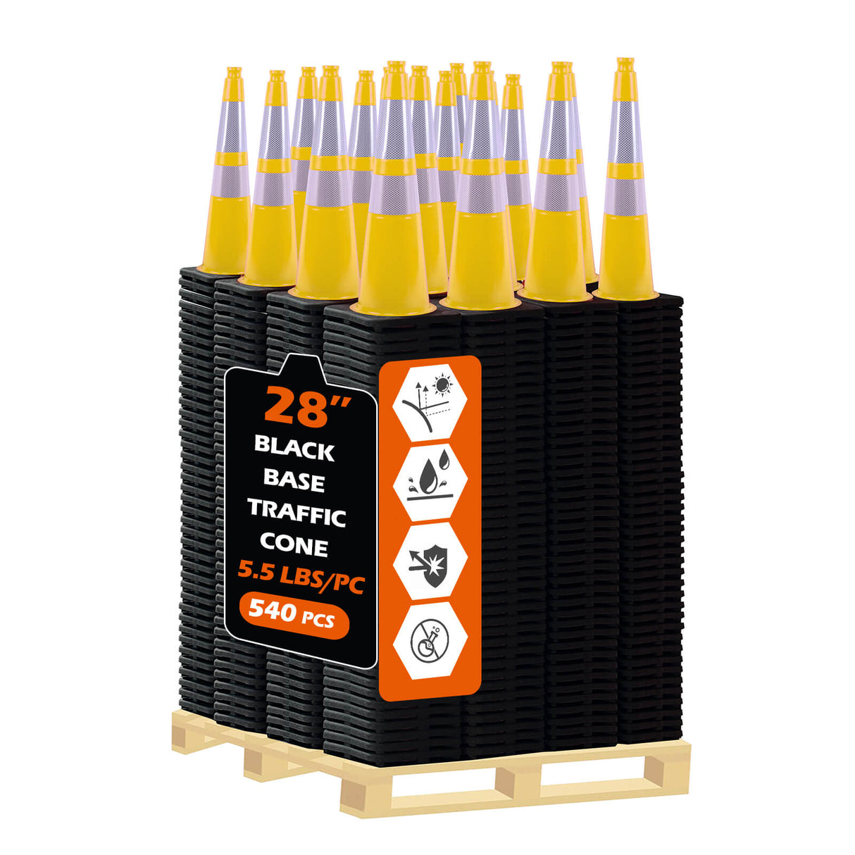 Light Weight Black Base Economy Traffic Cones