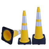 Heavy-Duty Traffic Cones 12/18/28/36 Inch, PVC Safety Cone with Reflective Stripe