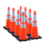 Heavy-Duty Traffic Cones 12/18/28/36 Inch, PVC Safety Cone with Reflective Stripe