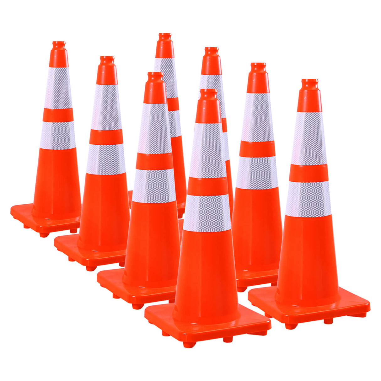 Flexible PVC Traffic Cone 12 - 28Inch with Reflective Collar