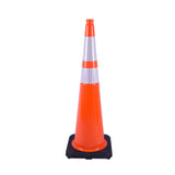 Heavy-Duty Traffic Cones 12/18/28/36 Inch, PVC Safety Cone with Reflective Stripe