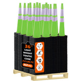Heavy-Duty Traffic Cones 12/18/28/36 Inch, PVC Safety Cone with Reflective Stripe