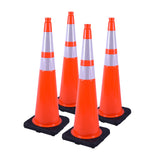Heavy-Duty Traffic Cones 12/18/28/36 Inch, PVC Safety Cone with Reflective Stripe