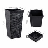 22-inch planter dimensions showing outer planter and lift-out inner pot