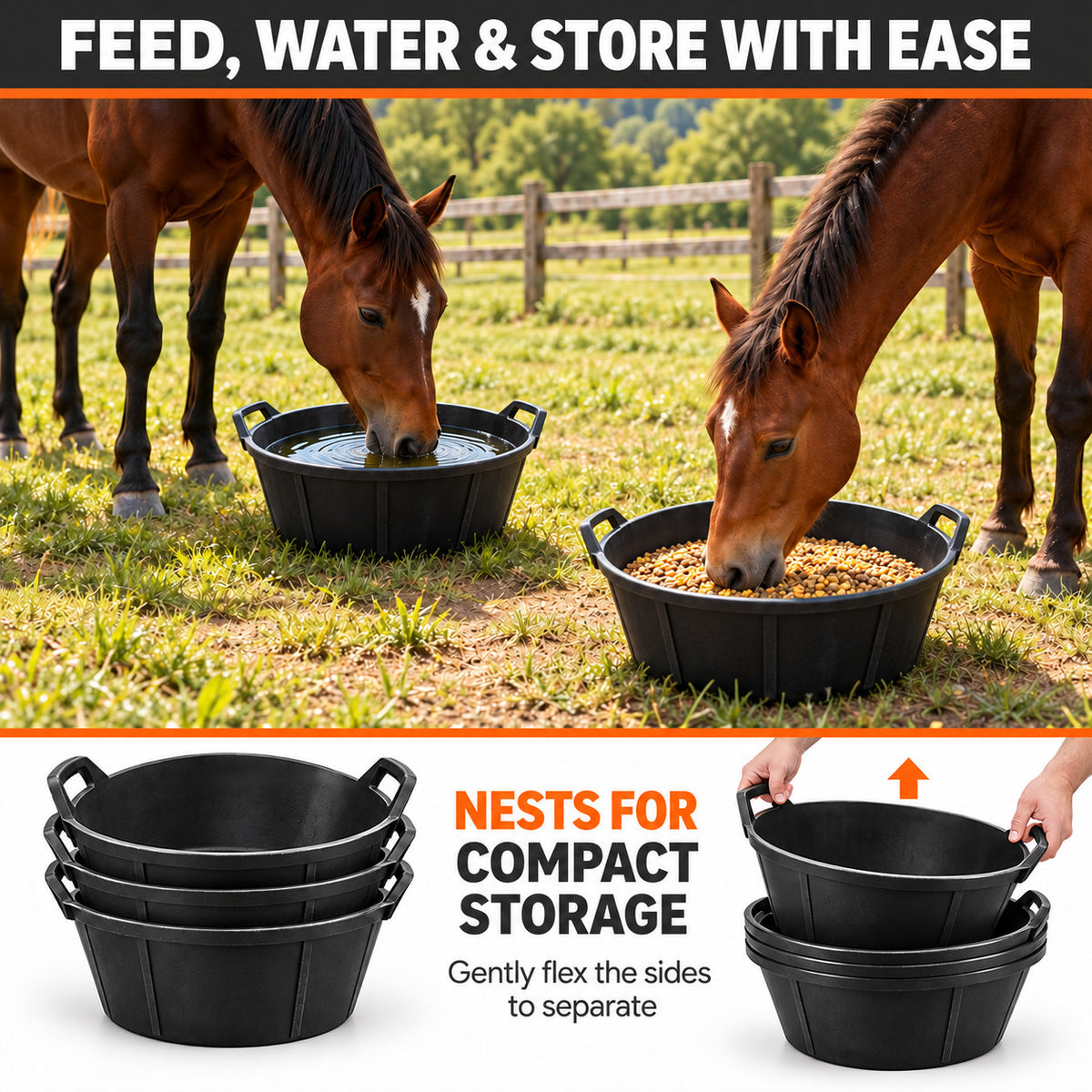 3 Gallon Rubber Feed Pan - 4