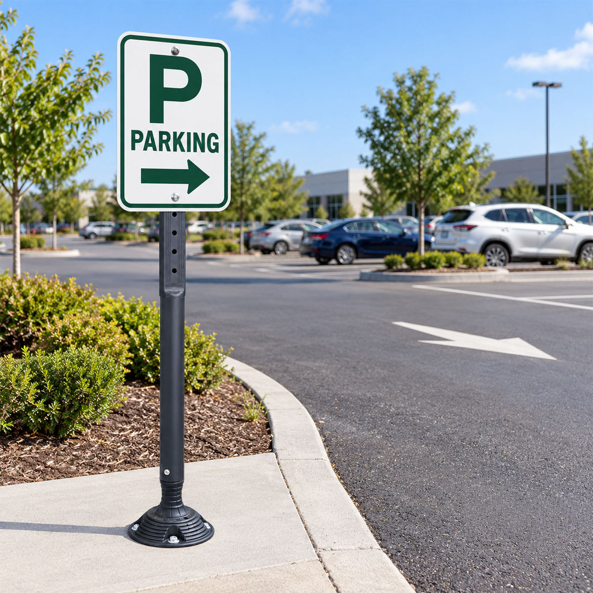 8PCS SpringBack Surface Mount Sign Stand – Impact-Resistant Parking & Traffic Sign Holder