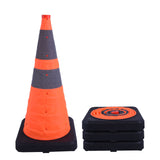 【4PCS】28“ inch Black Base Collapsible Cone with CNSS High Reflectivity Oxford Cloth