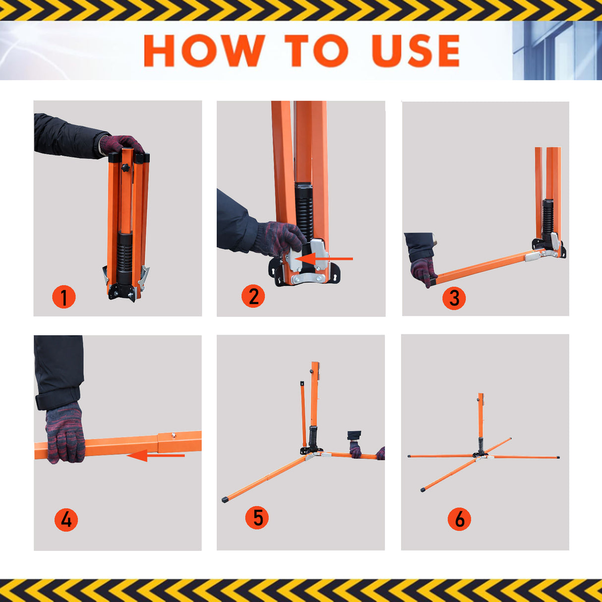 Portable Roll-Up Sign Stand with TPU Spring System | Adjustable Height & Easy Setup | Durable & Stable for Roadwork, Construction Zones, and Traffic Control