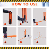 Portable Roll-Up Sign Stand with TPU Spring System | Adjustable Height & Easy Setup | Durable & Stable for Roadwork, Construction Zones, and Traffic Control