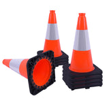 Heavy-Duty Traffic Cones 12/18/28/36 Inch, PVC Safety Cone with Reflective Stripe