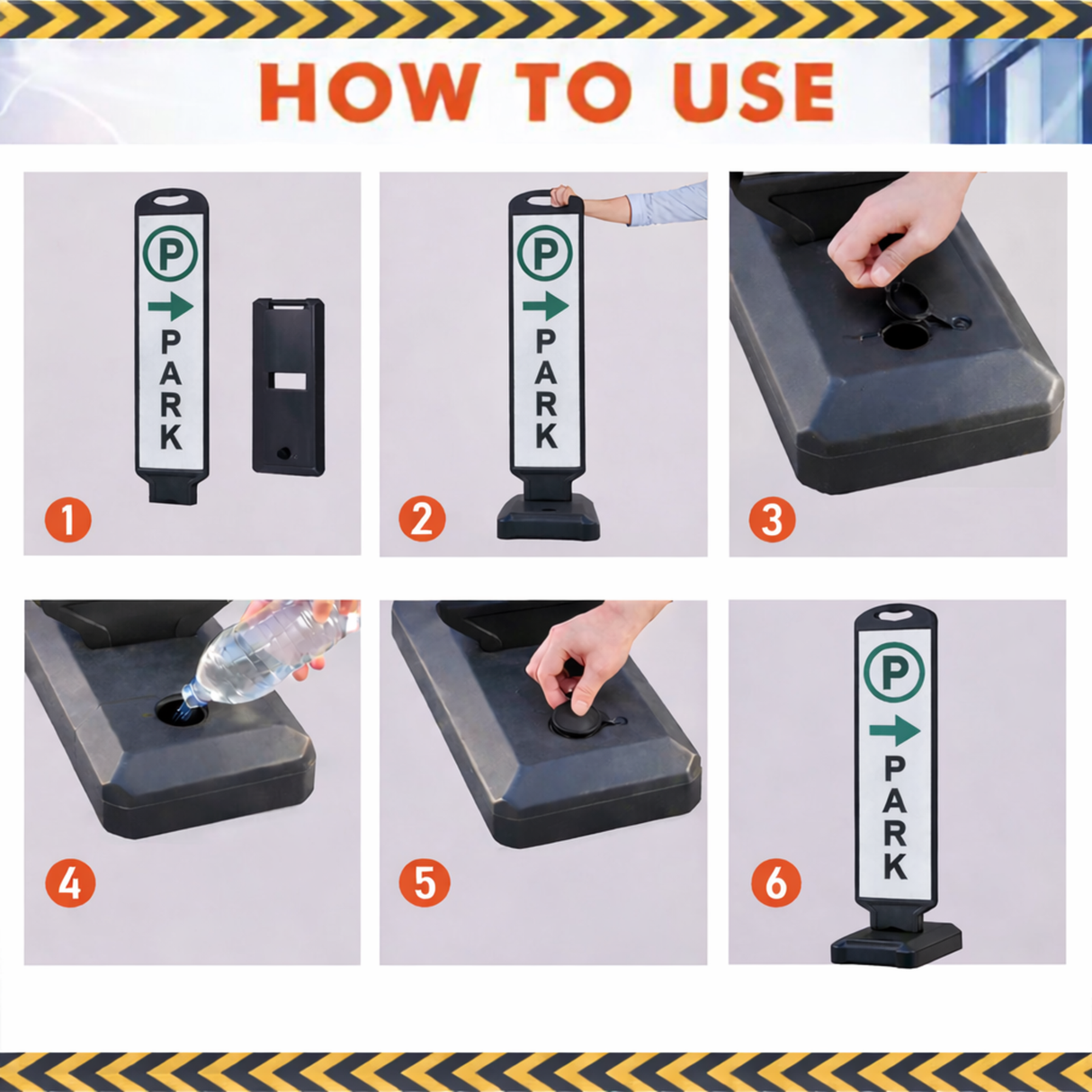 Vertical Panel with Pedestrian Cross Sign,Valet Parking,No Parking,ADA Sign - with accessories