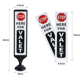 Dimensions of 44-inch spring-back valet parking sign stand and sign sheet