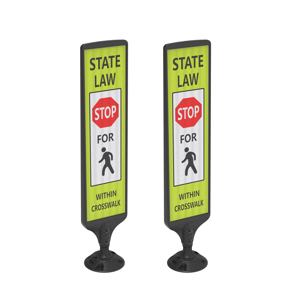 Vertical Panel with Pedestrian Cross Sign,Valet Parking,No Parking,ADA Sign - size comparison