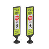 Vertical Panel with Pedestrian Cross Sign,Valet Parking,No Parking,ADA Sign - size comparison