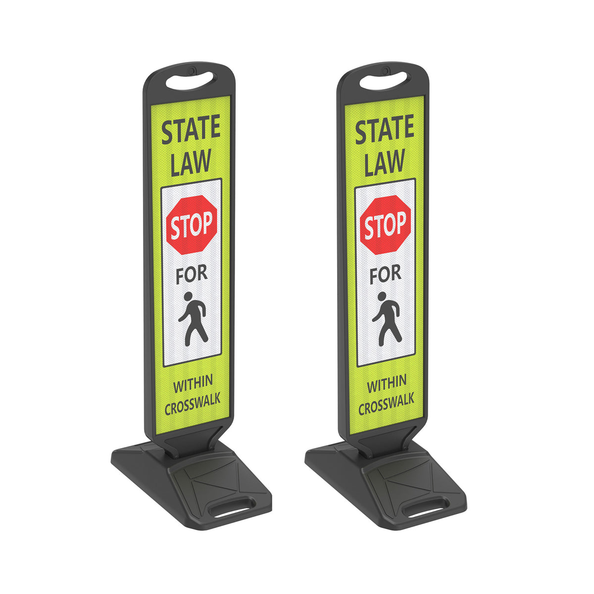 Vertical Panel with Pedestrian Cross Sign,Valet Parking,No Parking,ADA Sign - rear view