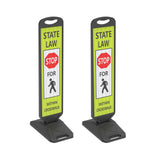 Vertical Panel with Pedestrian Cross Sign,Valet Parking,No Parking,ADA Sign - rear view