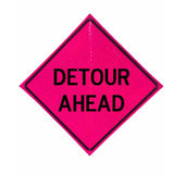 48" Reflective Pink Vinyl Roll-Up Sign | Durable & Weather-Resistant | Ideal for Traffic Control, Roadwork, Construction Zones, and Safety Warnings | Portable & Easy to Store