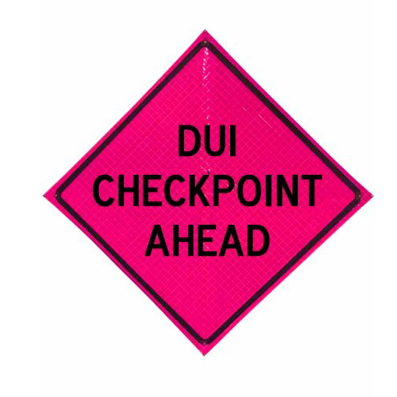 48" Reflective Pink Vinyl Roll-Up Sign | Durable & Weather-Resistant | Ideal for Traffic Control, Roadwork, Construction Zones, and Safety Warnings | Portable & Easy to Store