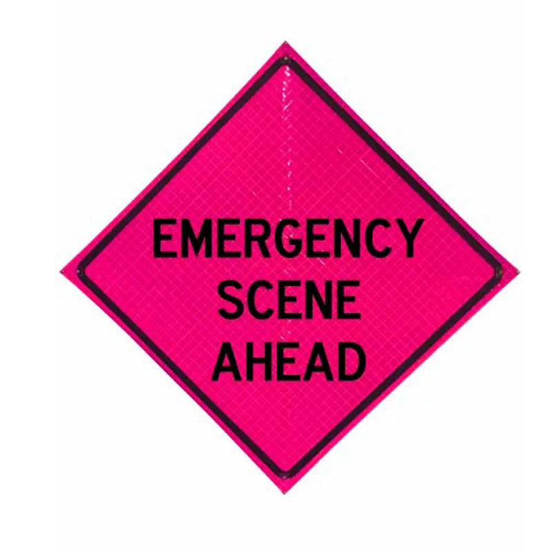 48" Reflective Pink Vinyl Roll-Up Sign | Durable & Weather-Resistant | Ideal for Traffic Control, Roadwork, Construction Zones, and Safety Warnings | Portable & Easy to Store