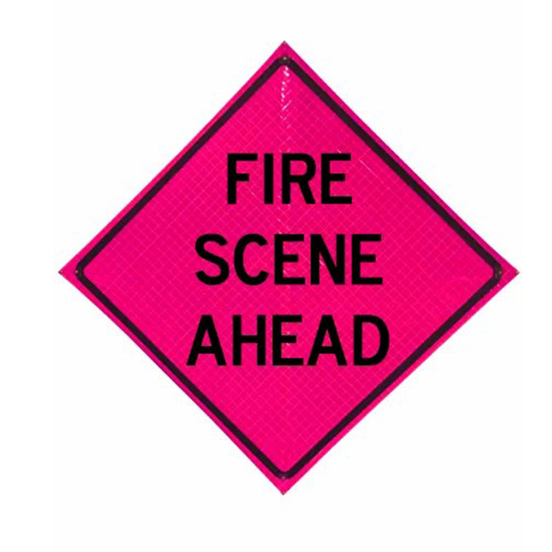 48" Reflective Pink Vinyl Roll-Up Sign | Durable & Weather-Resistant | Ideal for Traffic Control, Roadwork, Construction Zones, and Safety Warnings | Portable & Easy to Store