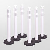 6PCS T-Top Delineator Post with Rubber /Water Filled Base - full setup