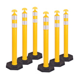 6PCS T-Top Delineator Post with Rubber /Water Filled Base - comparison view