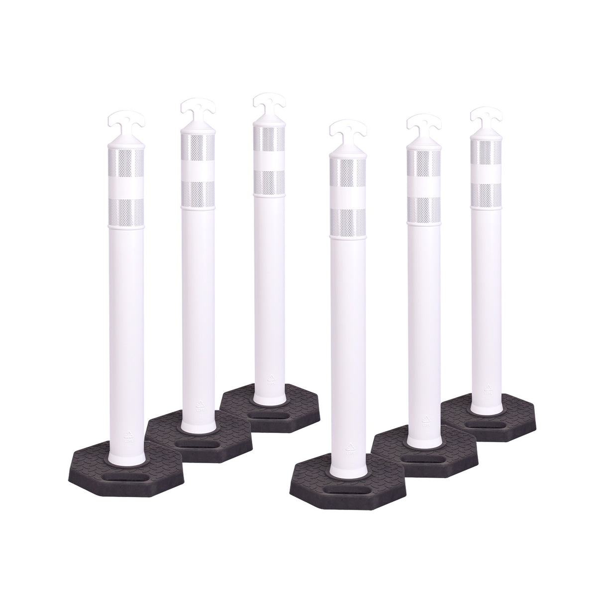 6PCS T-Top Delineator Post with Rubber /Water Filled Base - front view