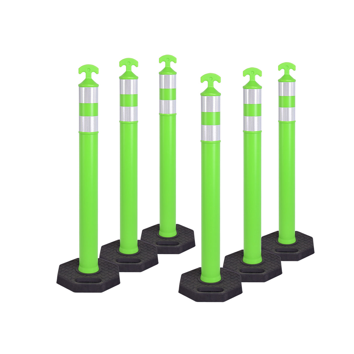 6PCS T-Top Delineator Post with Rubber /Water Filled Base - side angle
