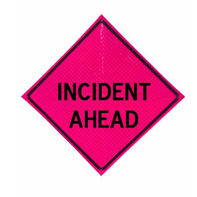 48" Reflective Pink Vinyl Roll-Up Sign | Durable & Weather-Resistant | Ideal for Traffic Control, Roadwork, Construction Zones, and Safety Warnings | Portable & Easy to Store