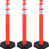 T-Top Delineator Post with Heavy Duty Rubber Base , 4+4Inch ASTM Type IV Reflective Tape